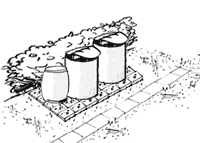 Beh&auml;lter im Hausgarten